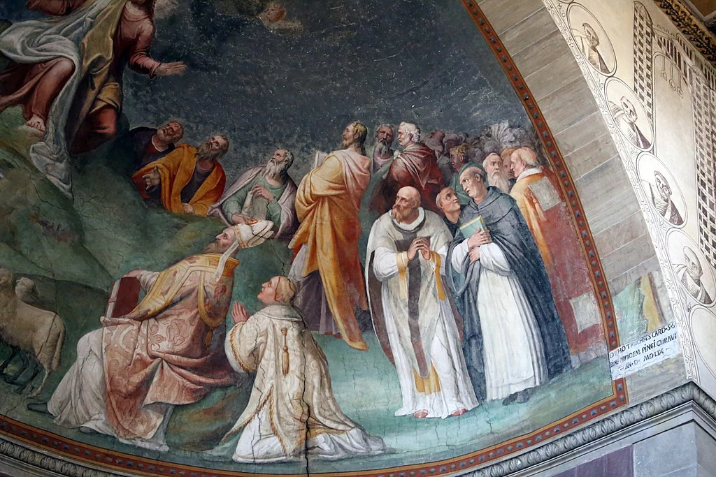 Gesù, gli Apostoli e i Santi sepolti nella Basilica - dettaglio 3, Chiesa di Santa Sabina, Roma